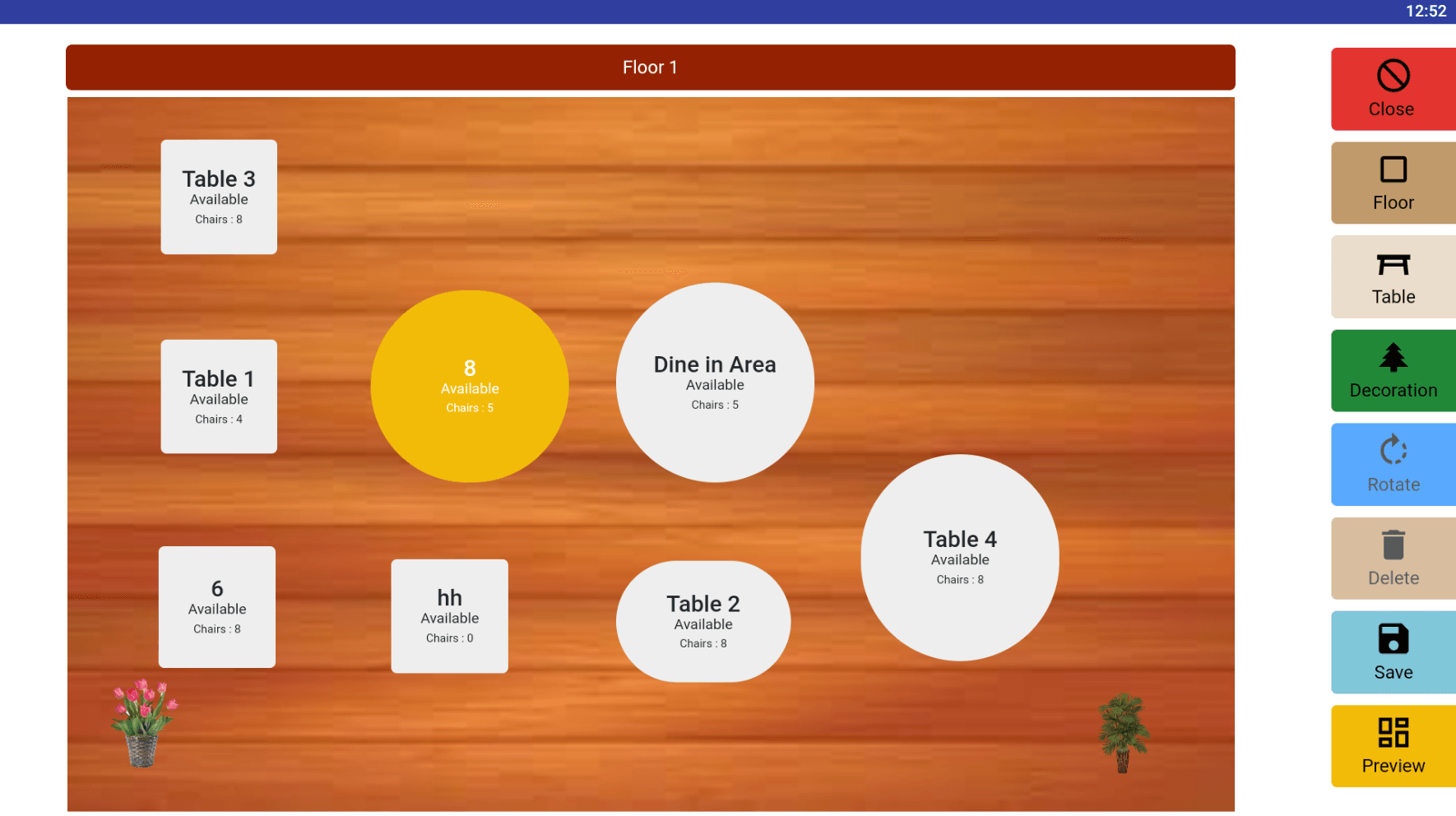 features of a restaurant point of sale system - table management