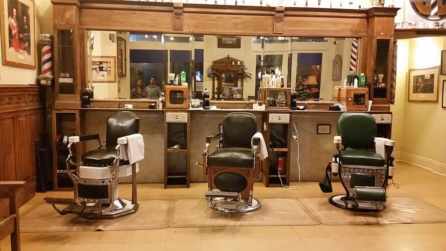 A vintage-style salon with classic furniture and retro equipment