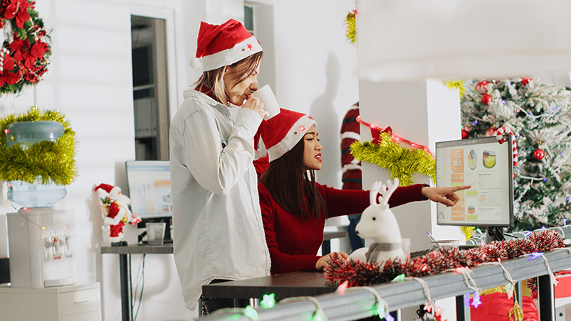 Two girls checking Seasonal and Trend Analysis 