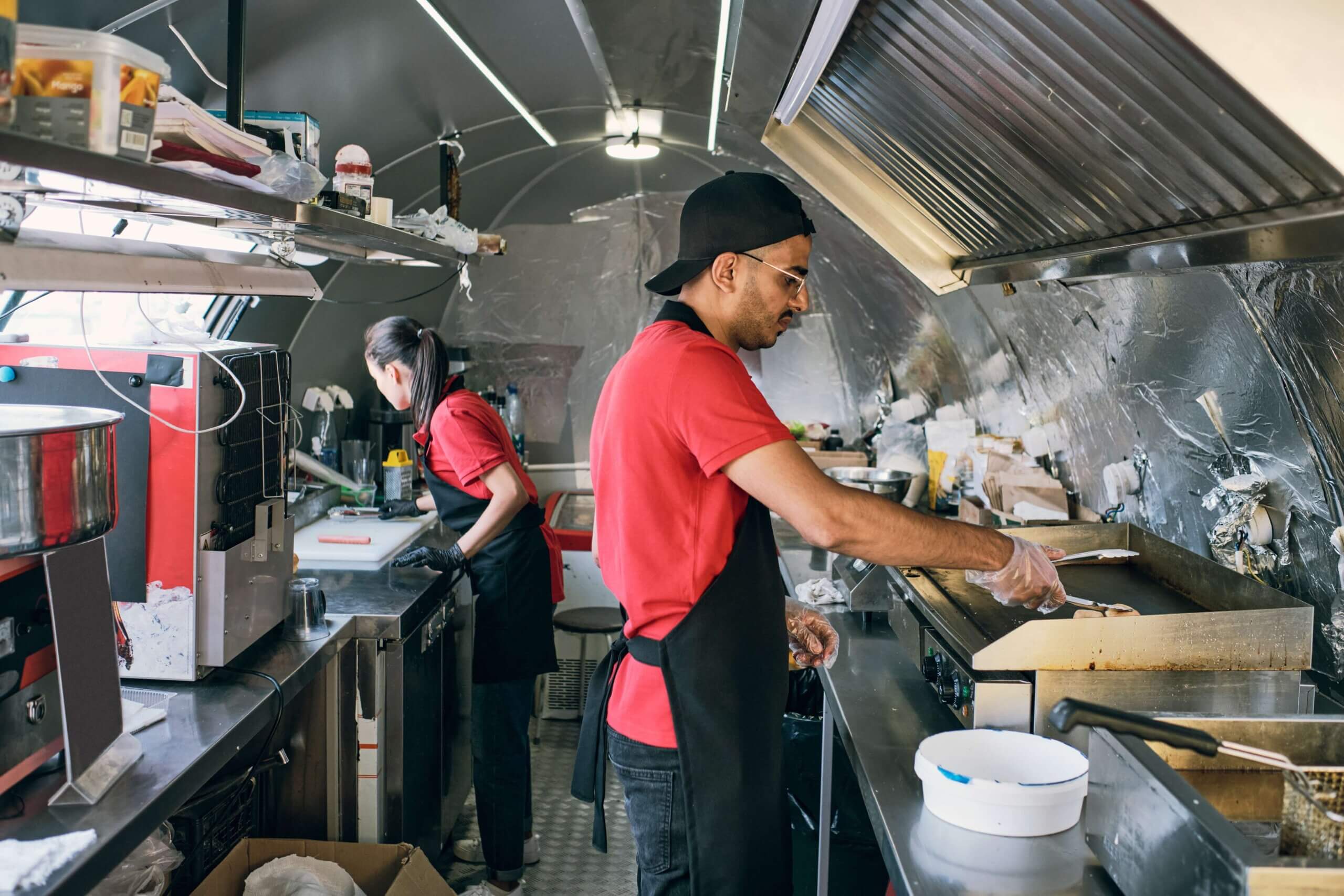 staff working on a food truck