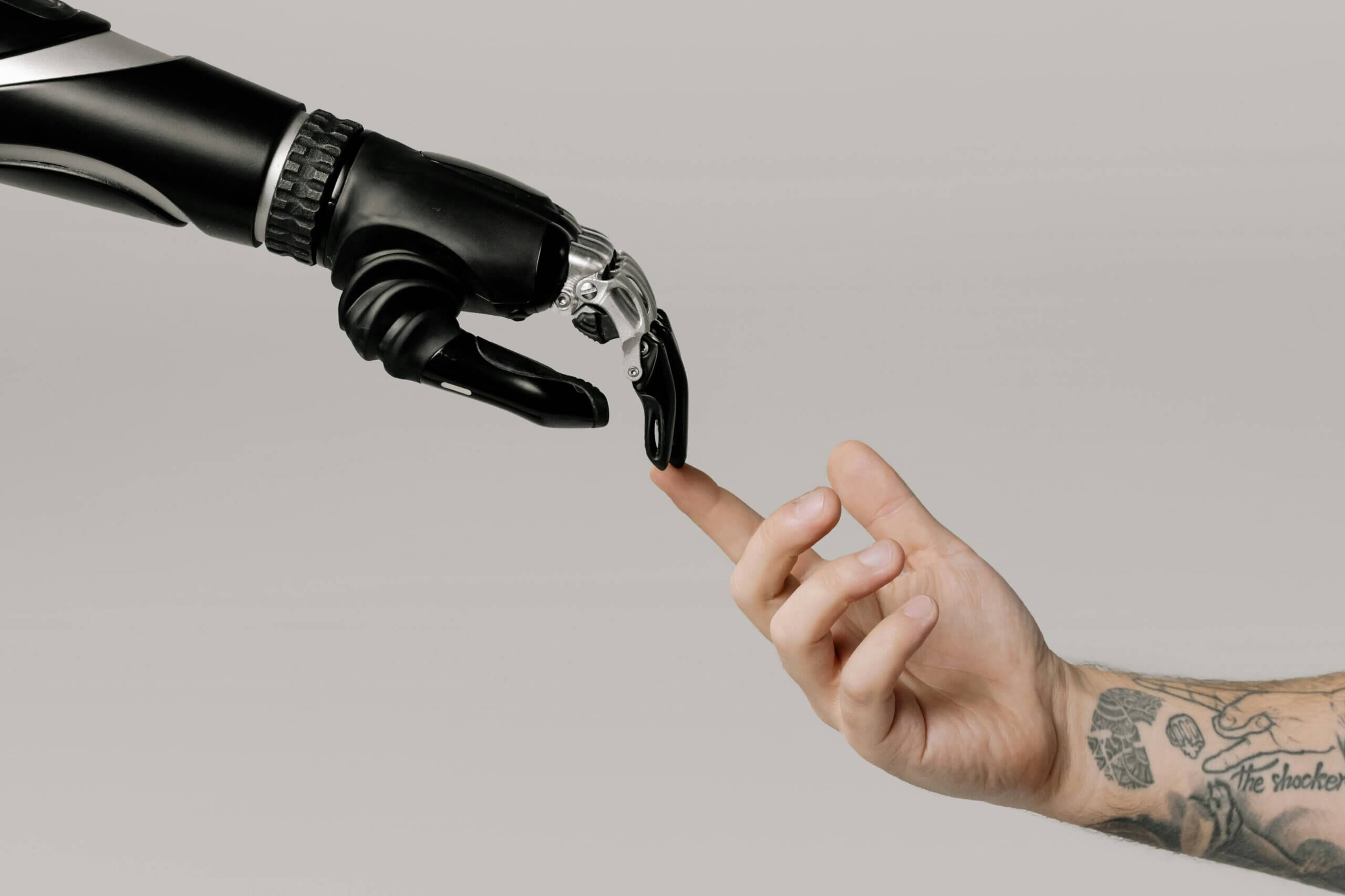 two hands indicating AI integration as a digital marketing trend