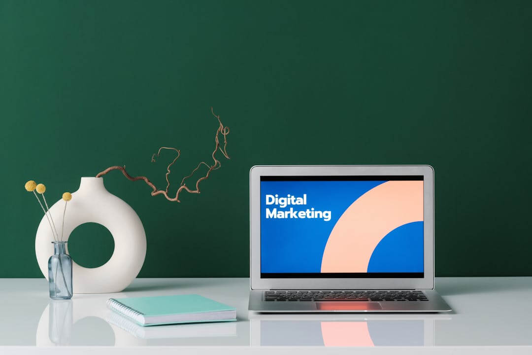 laptop screen showing digital marketing trends