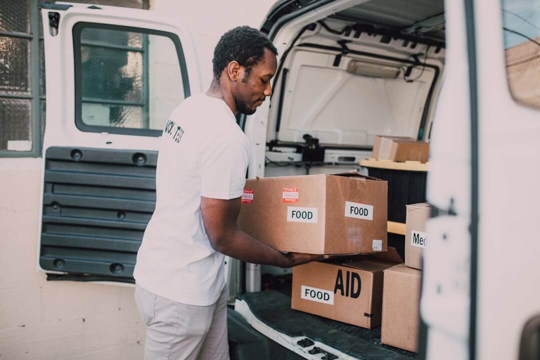 man holding food as a help indicating csr projects for small businesses